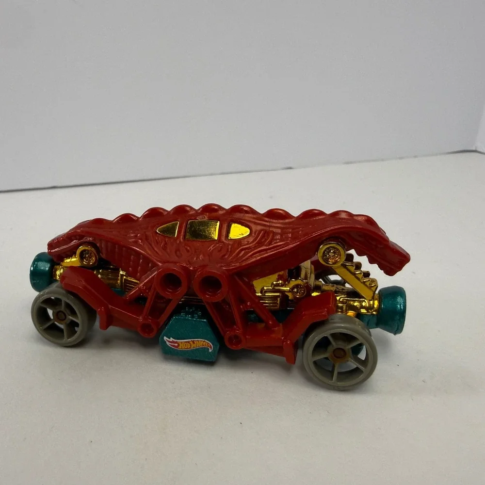 Hot Wheels Double Demon Red Teal Gold Dino Riders